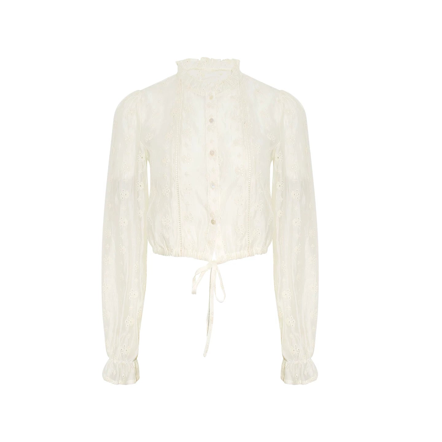 Wildberry Korean Chic Breathable Fitted Long-Sleeve Blouse