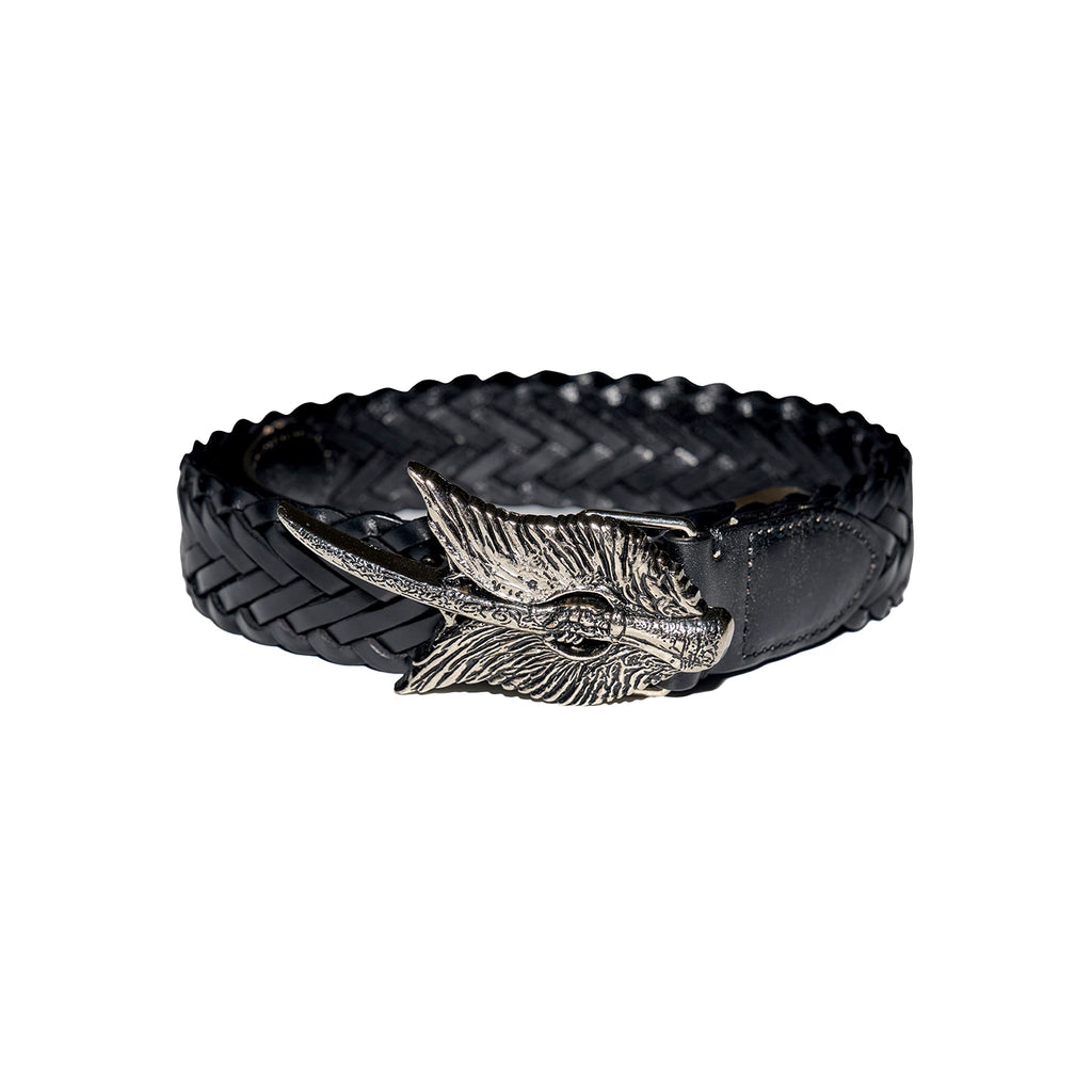 RICHILL Woven Leather Winged Sword Crest Belt