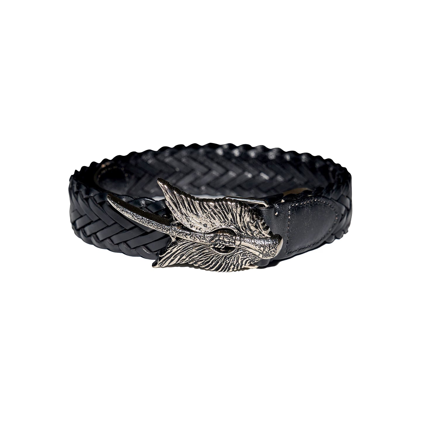 RICHILL Woven Leather Winged Sword Crest Belt