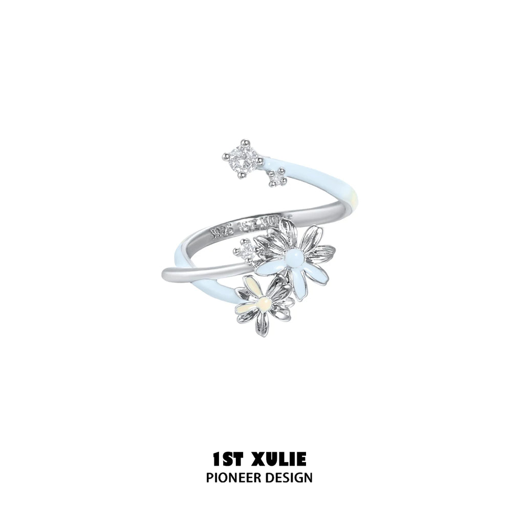1ST XULIE Sterling Silver Daisy Open Ring