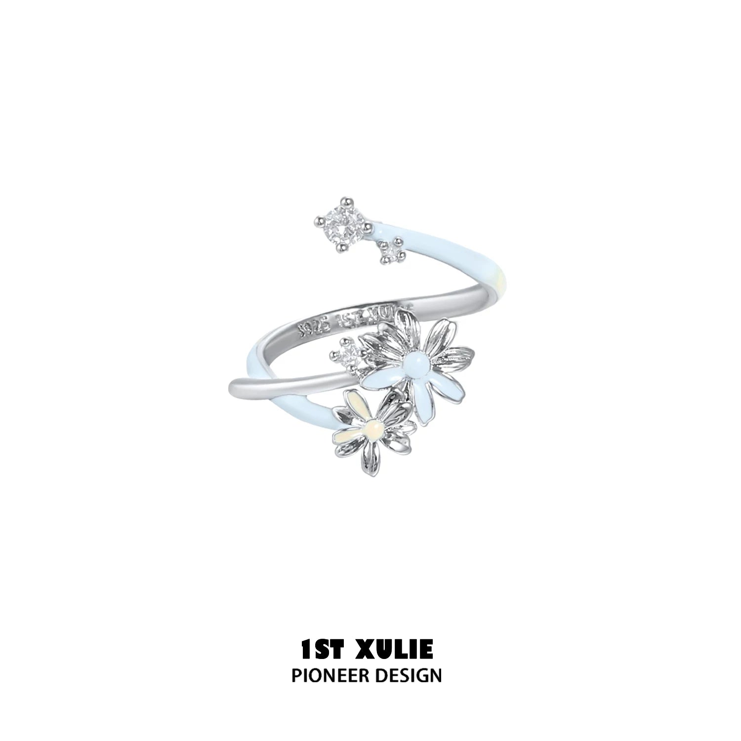 1ST XULIE Sterling Silver Daisy Open Ring