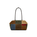 muva. Caramel Faux Leather Suede Boston Shoulder Bag