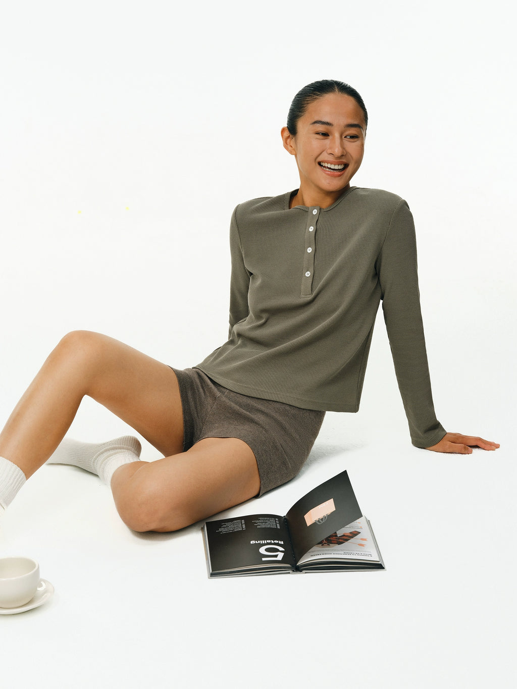 ATRY Waffle Simple Basic Inner Long Sleeve