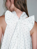 LOST FOREST Linen Bow Tie Halter Neck Top