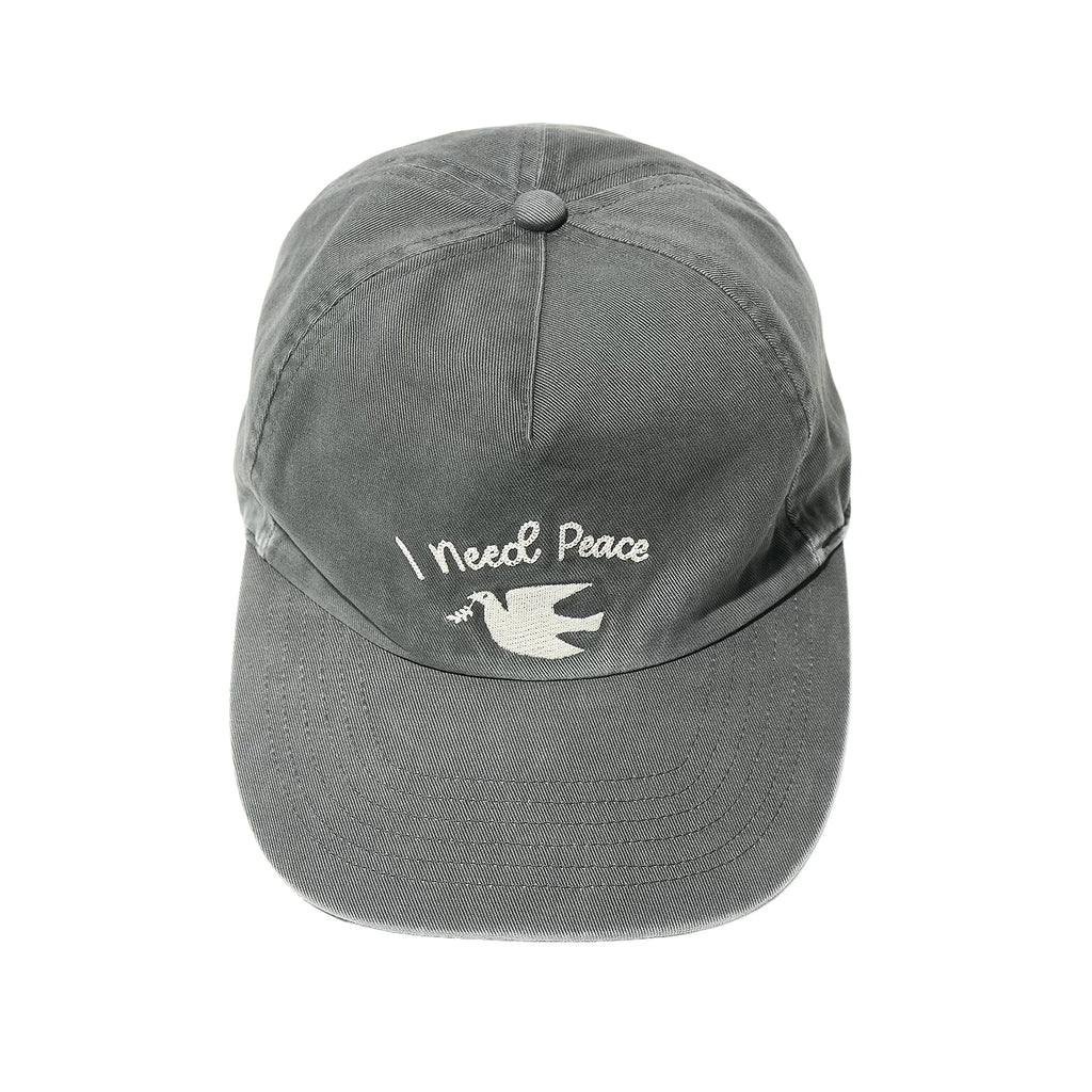 PARTIMENTO Washed Distressed Baseball Cap with Peace Dove Embroidery