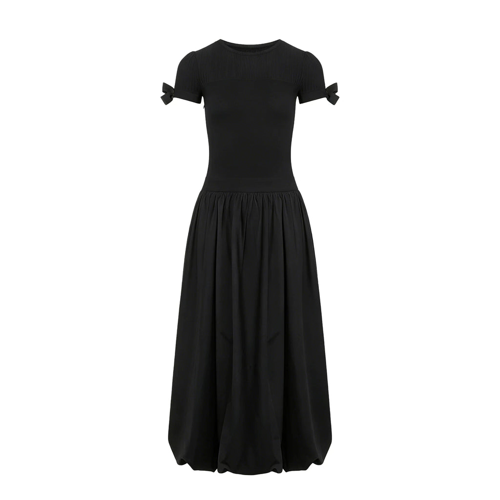 Wildberry French Style Patchwork High-Waist Maxi Dress