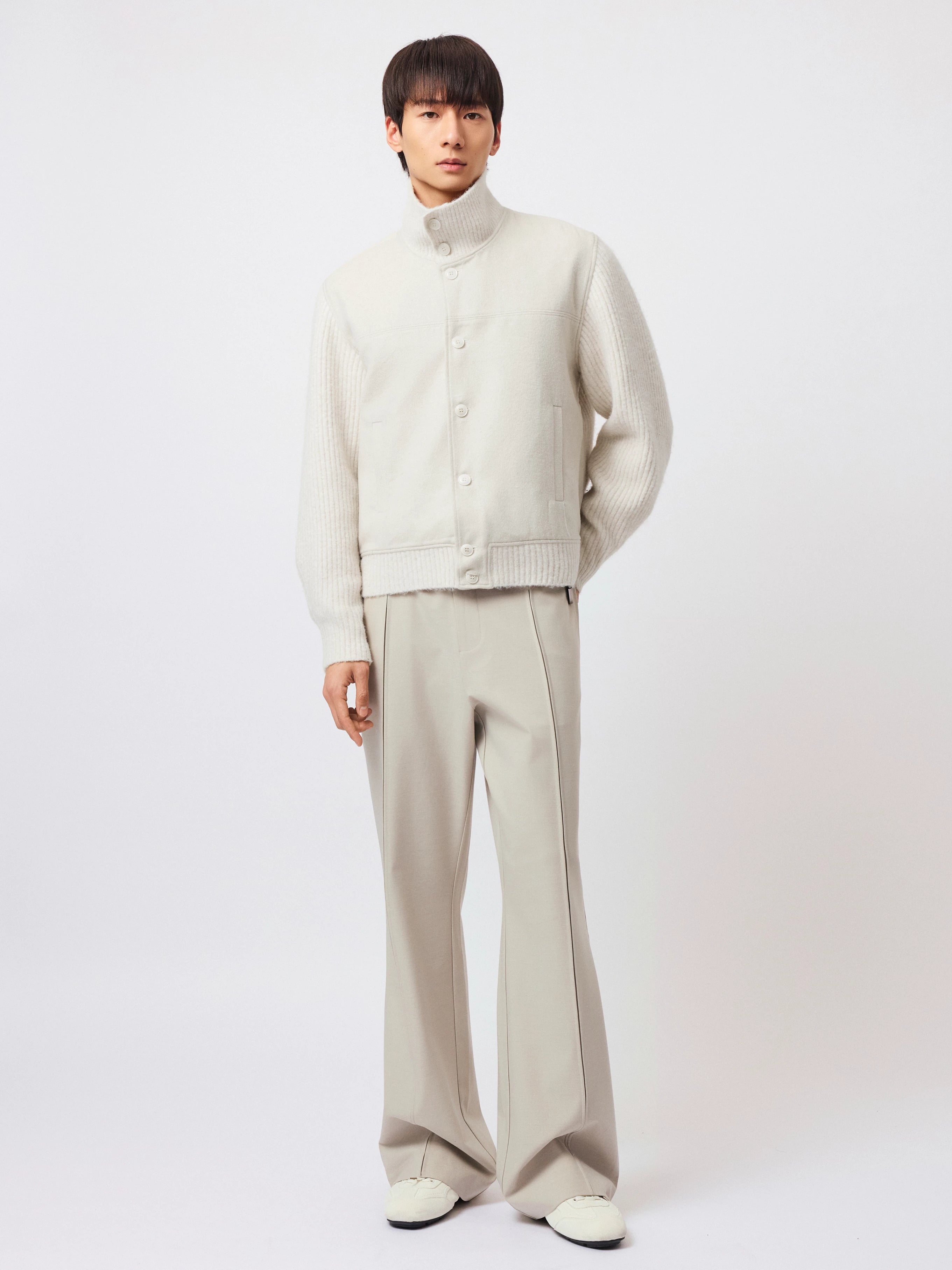 Stay the Night Stitched Wool Knitted Shoulder Fit Jacket