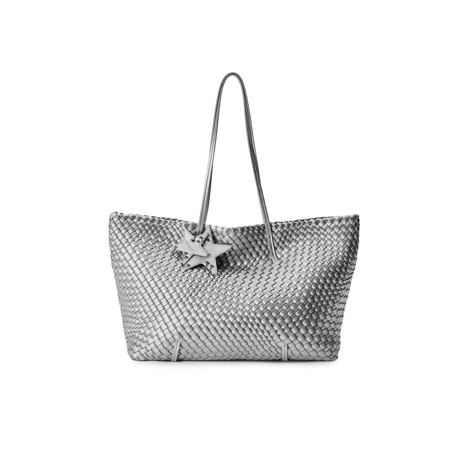 ECODAY Champagne Woven Faux Leather Tote
