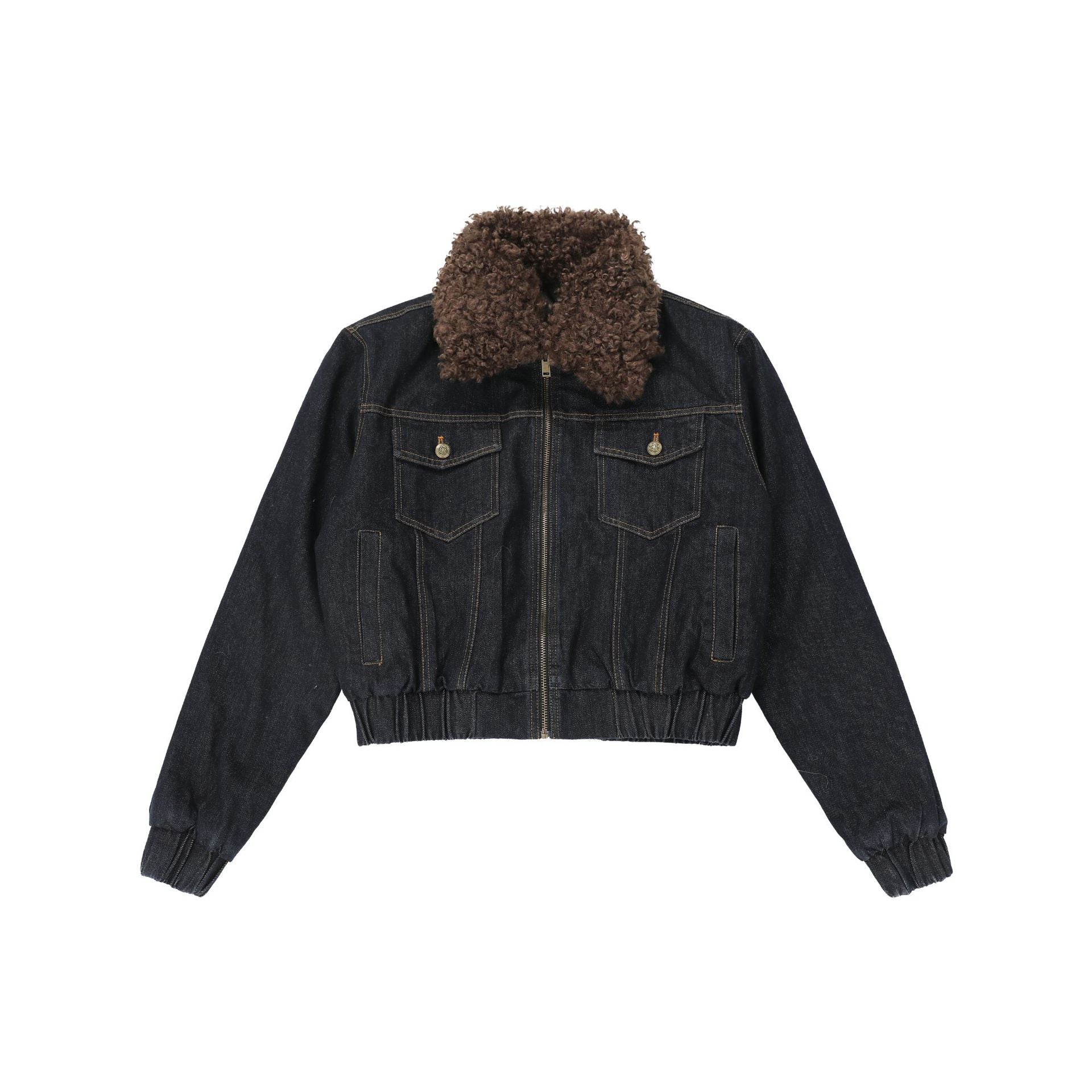 CHANYOOU Retro Lapel Padded Denim Cotton Clothes