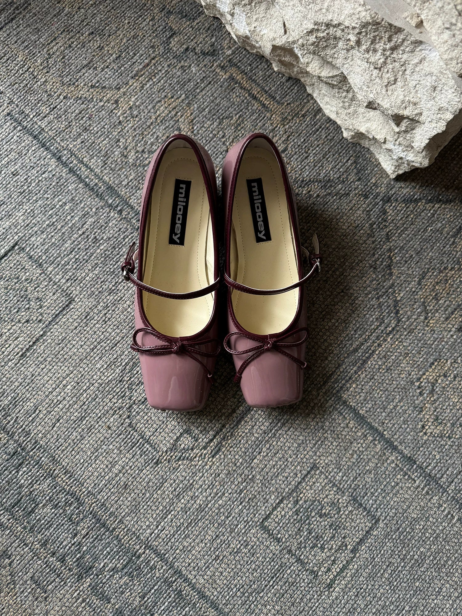 MILOOEY Leather Square-Toe Ankle-Strap Mary Jane