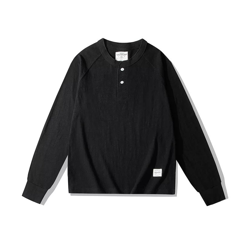 PrintAce Bamboo-Joint Cotton Breathable Loose-Fit Henley