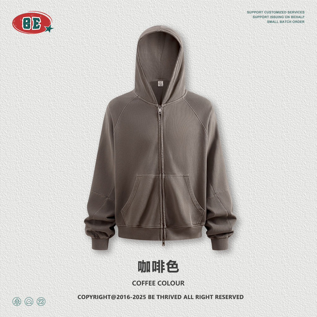 BE Short and Wide Version Spliced Zipper Sweater