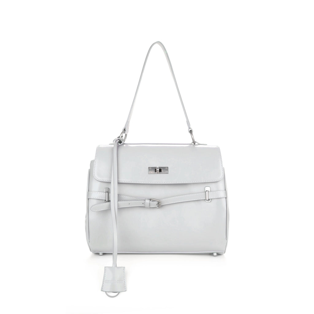 JANDRESS Mint Green Faux Leather Lock-Top Briefcase Backpack