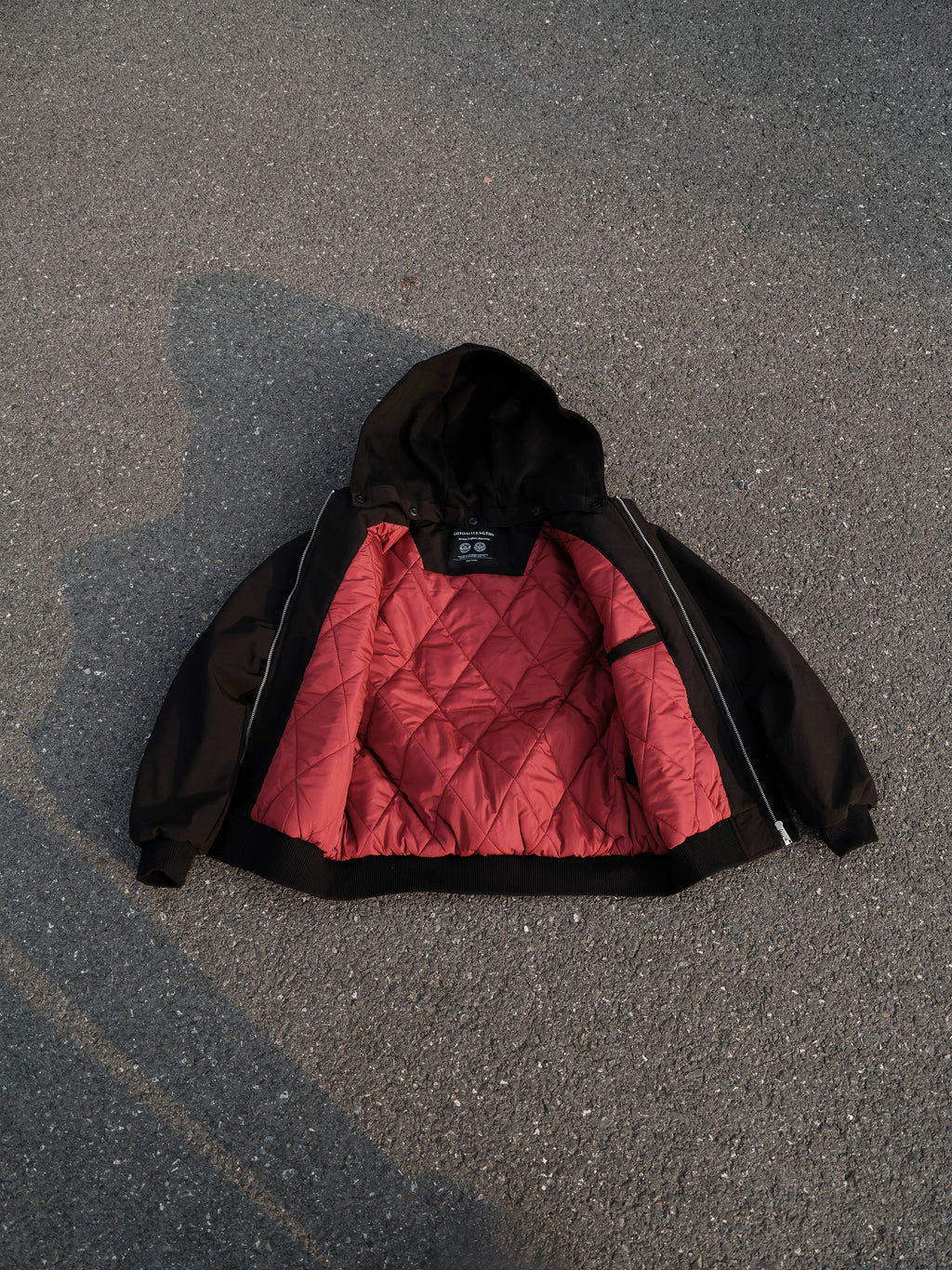 GTAL Fake Two-piece Hooded Removable Embroidered Padded Jacket