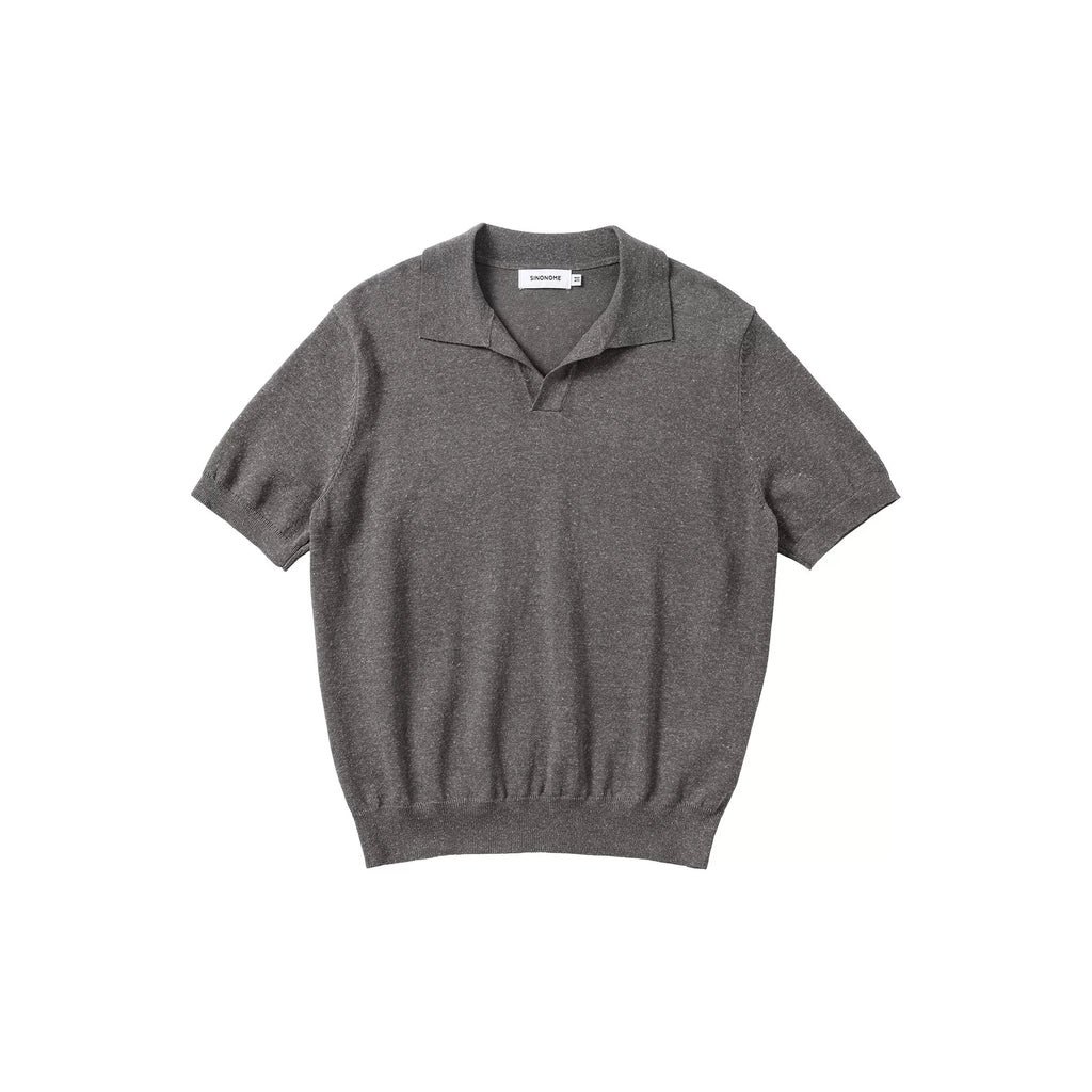 SINONOME Seagull Collar 400g Breathable Cropped Knit Tee