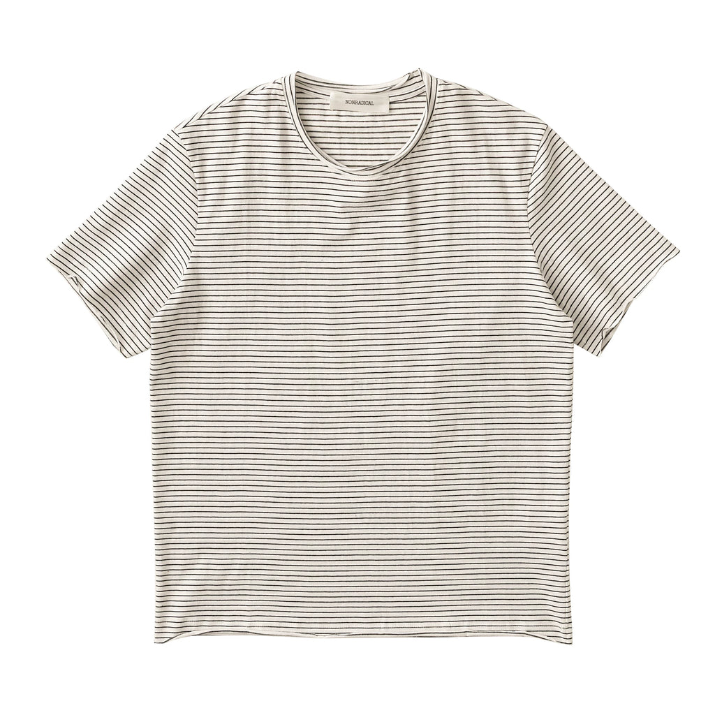 NONRADICAL Striped Cotton Crew Neck Tee