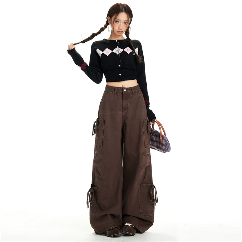 KPSR Three-dimensional Strap-up Pleated Jeans
