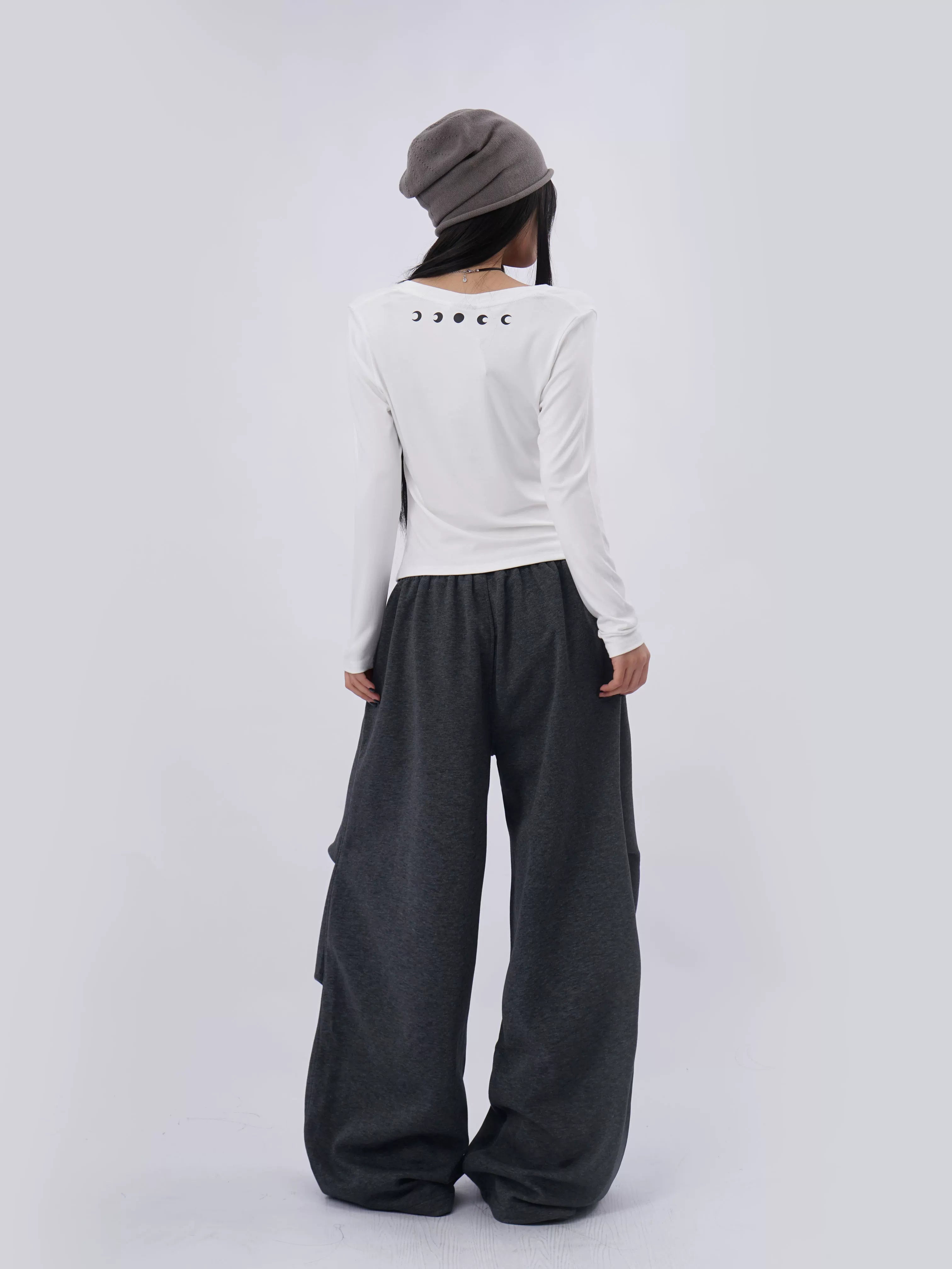 SAMUSAN Side Seam Pleated Skinny Long Sleeve