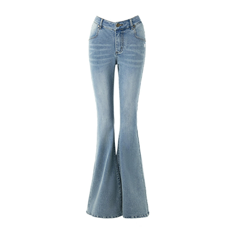 ABMY Spice Girl V Waist Skinny Elastic Flared Jeans