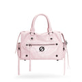 JELLY TOYBOY Biker Chic Pink Faux Leather Zip-Top Crossbody Bag