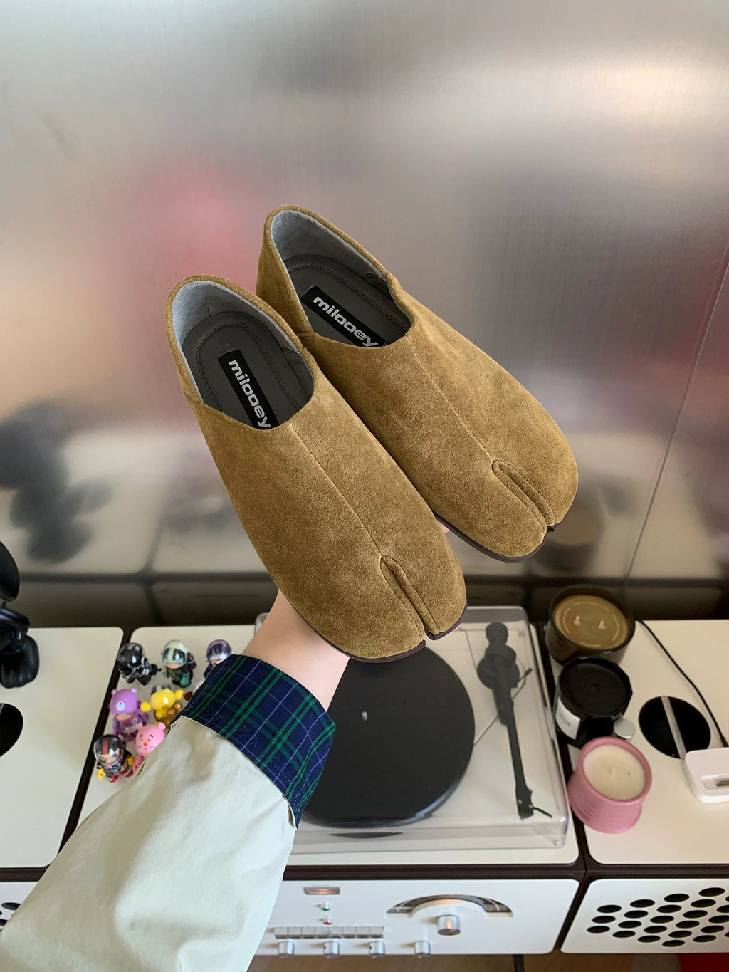 MILOOEY Leather Split-Toe Slip-On Mule