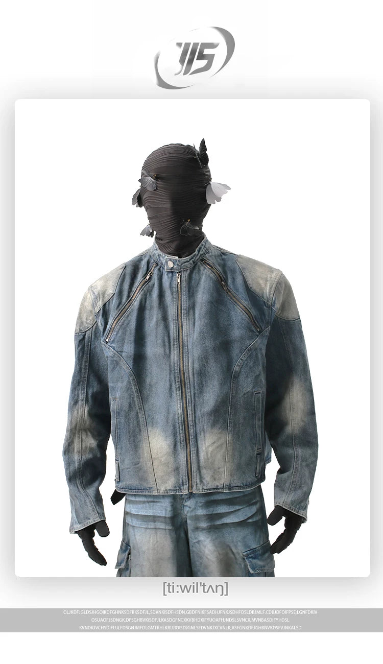 NUndeFineD Shoulder Pad Denim Used Coat