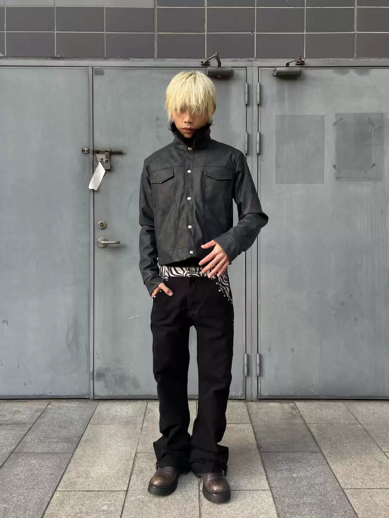 DETW 25AW * Hediboy zebra stitching double trousers