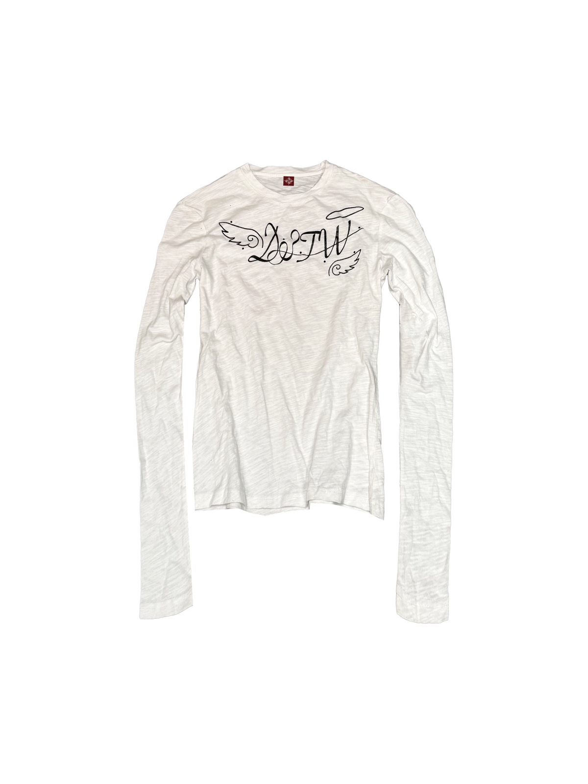 DETW Angel Slogan Cotton Slimming Long-Sleeve Tee