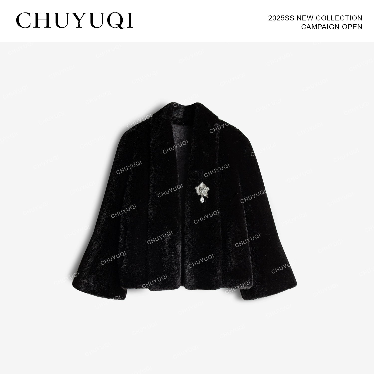 CHUYUQI Luxury Imitation Mink Fur Short Jacket