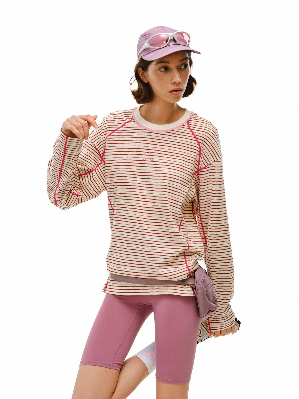 FPA Crew Neck Casual Contrast Striped Long Sleeve