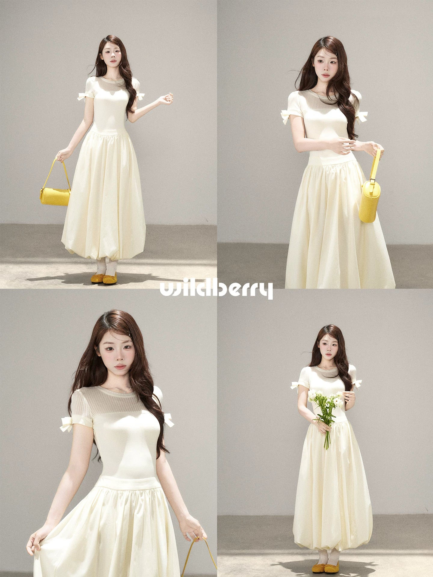 Wildberry French Style Patchwork High-Waist Maxi Dress