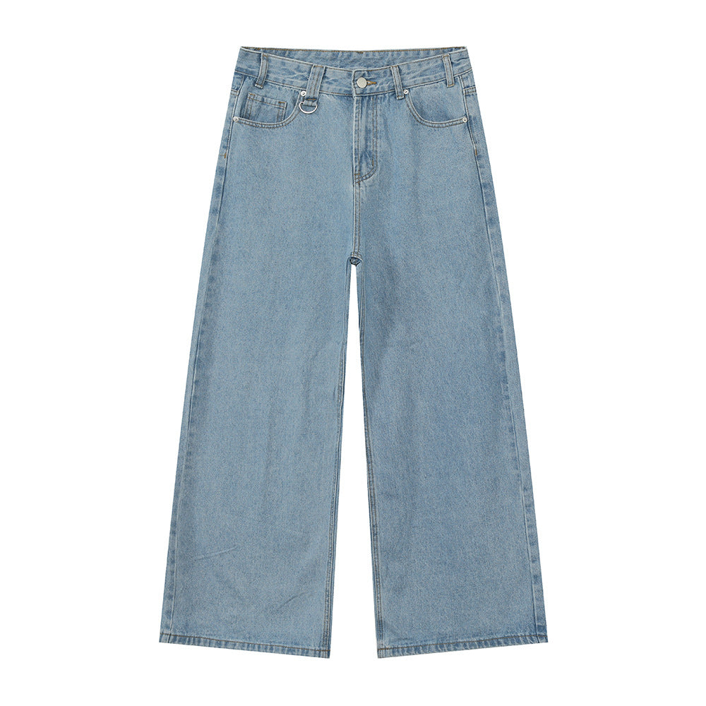 MTLCLOTHES Vintage High Street Wide Leg Straight Jeans