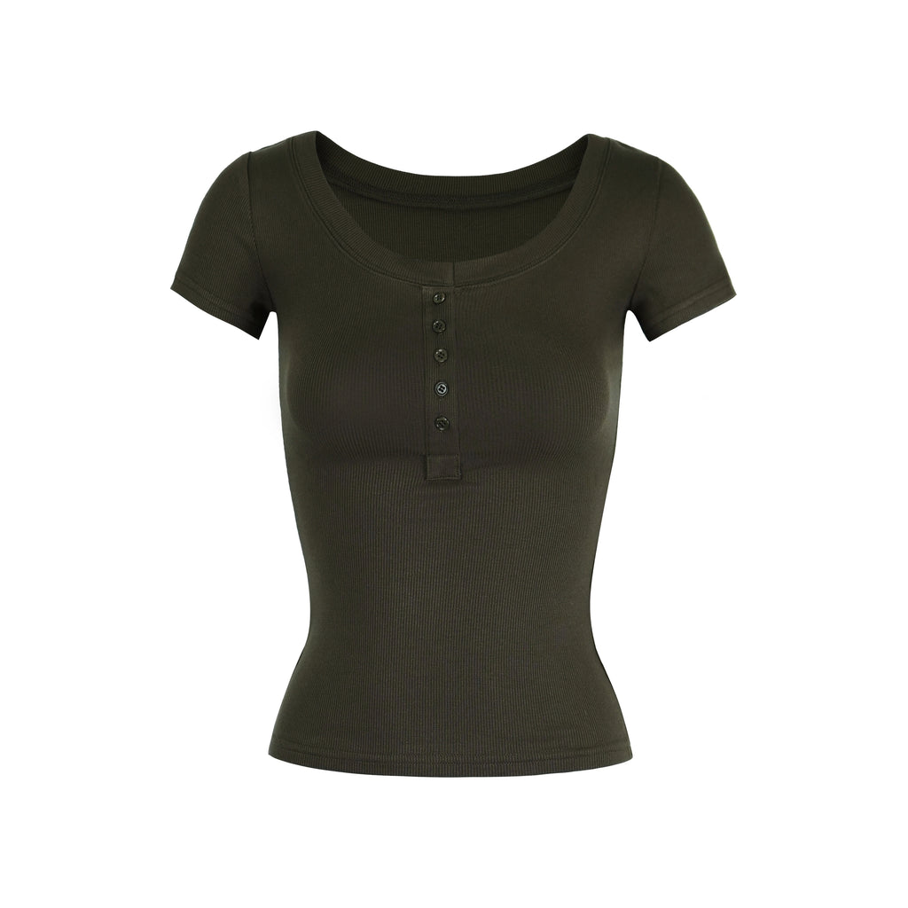 Jim Kennetu Collar Henry Collar Slim and Thin Tee