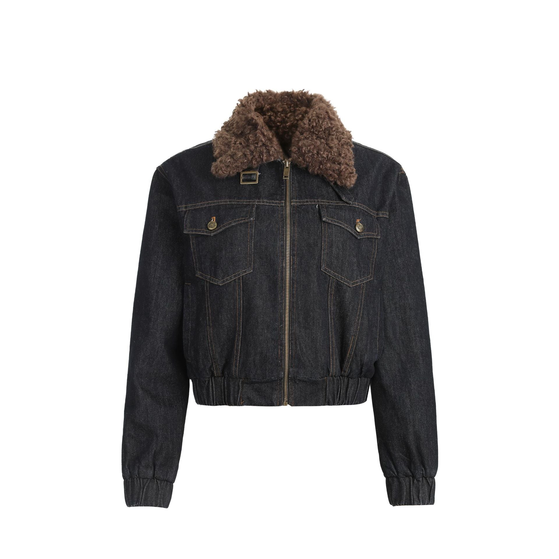 CHANYOOU Retro Lapel Padded Denim Cotton Clothes