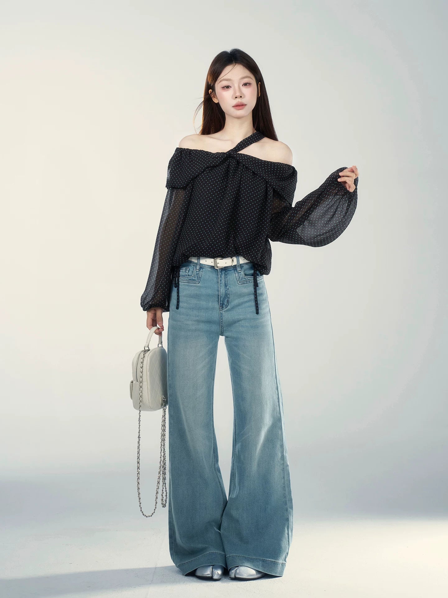 Wildberry High Waist Versatile Straight Flared Jeans