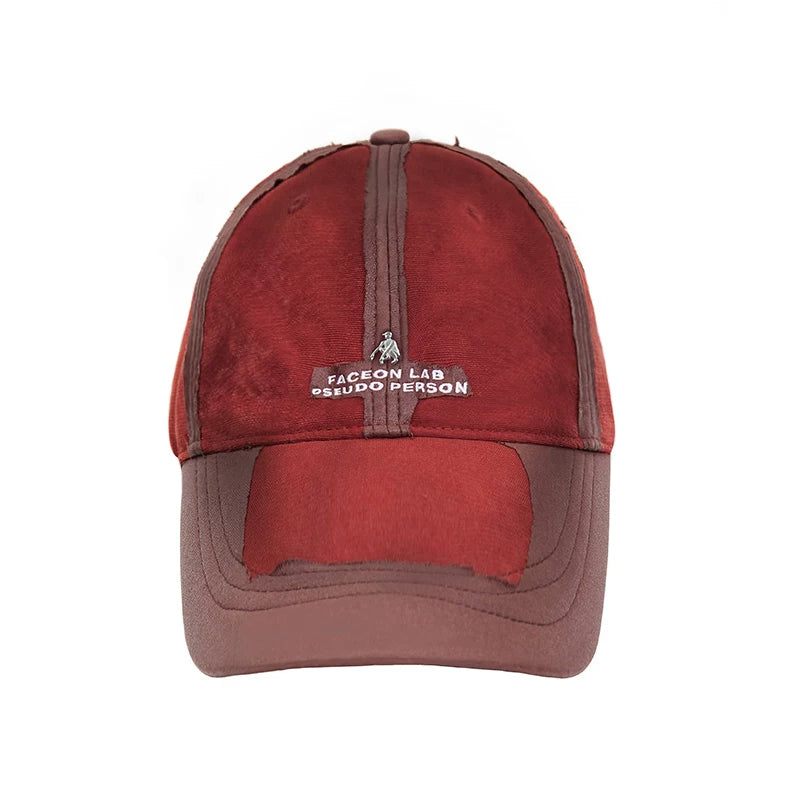 FACEON LAB Distressed Washed Oil-Stain Long-Brim Cap