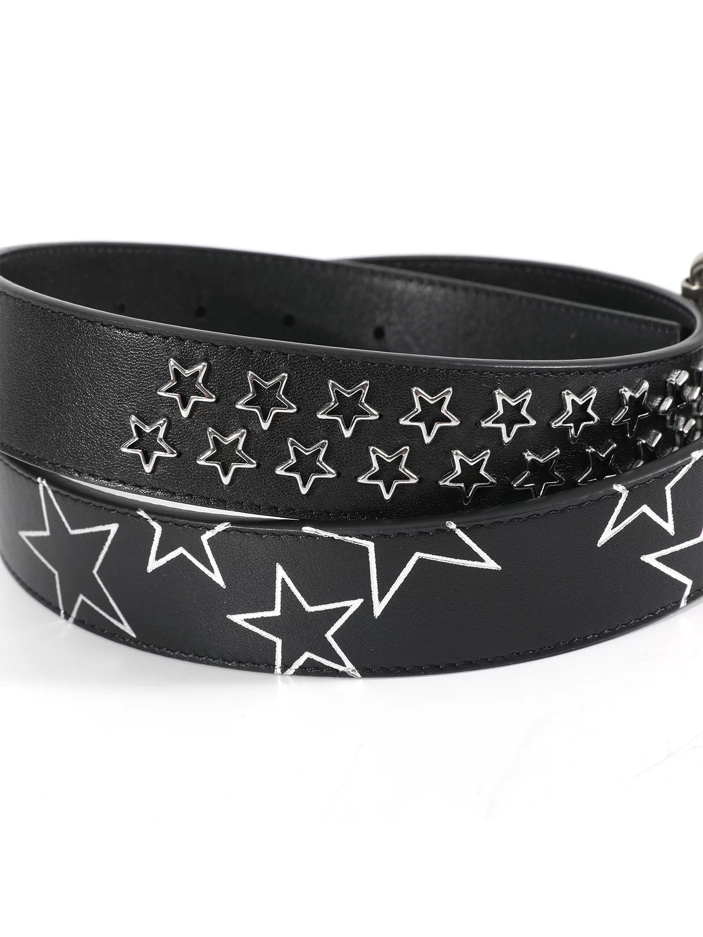 NoEmosen Pentagonal Decorative Rivet Double-sided First-layer Cowhide Belt