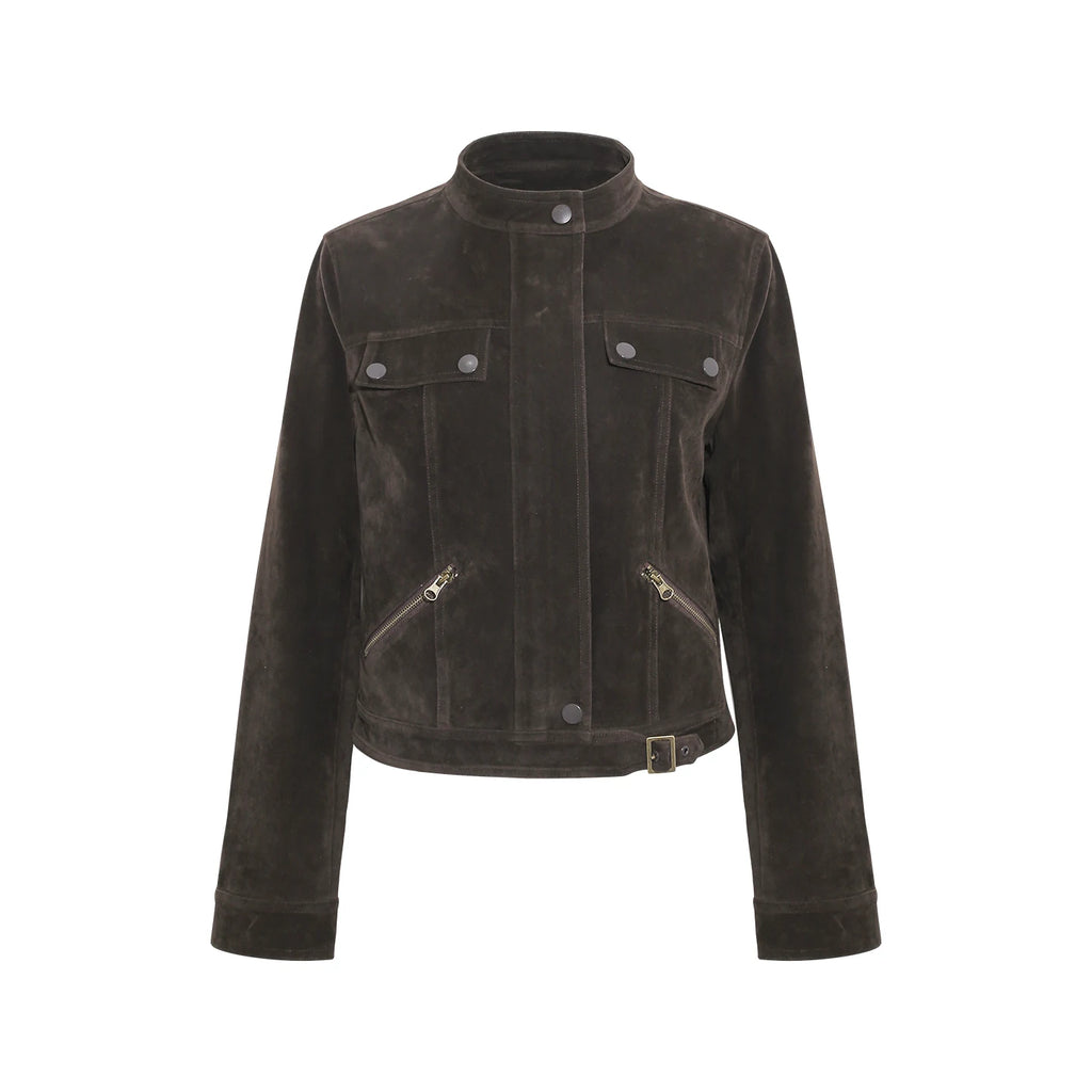 Wildberry Brown Retro Chic Cropped Jacket