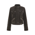 Wildberry Brown Retro Chic Cropped Jacket