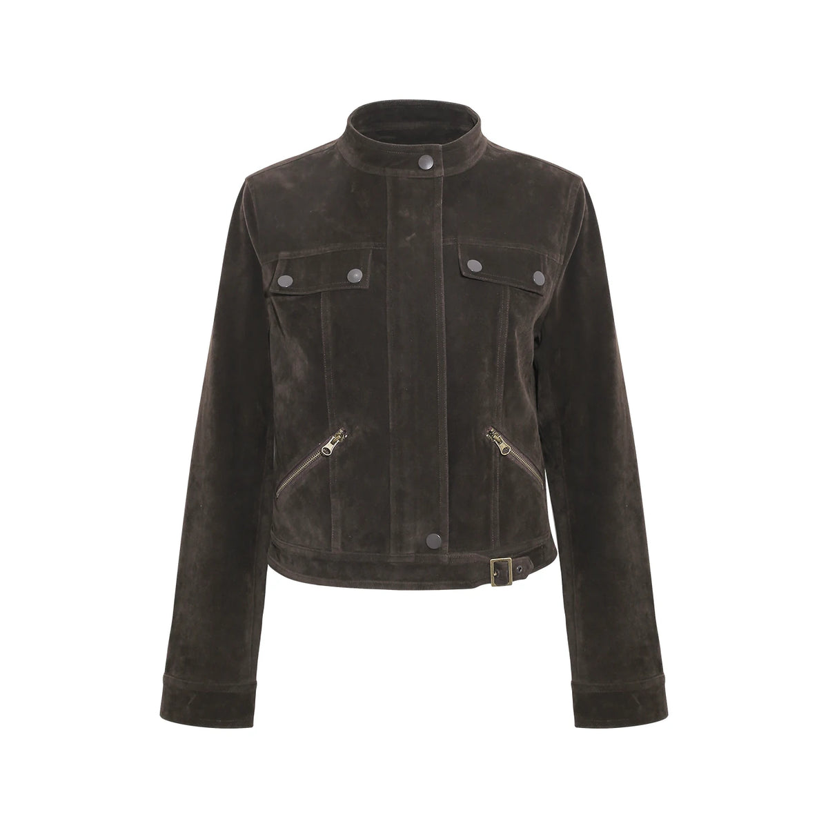 Wildberry Brown Retro Chic Cropped Jacket