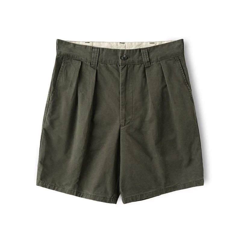 Bronson Mid-High Waist Pleated Wide-Leg Sweat Shorts