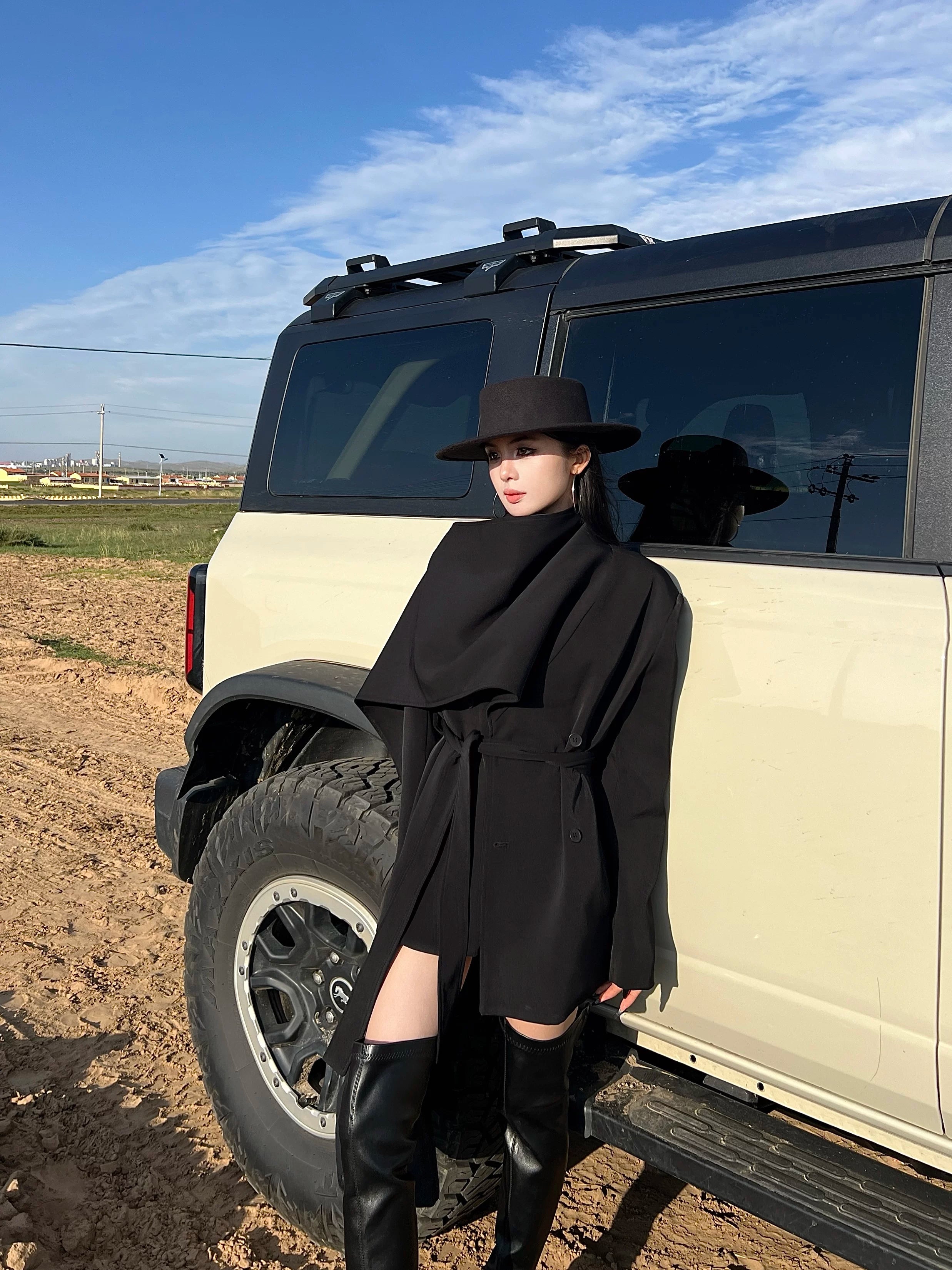 CHUYUQI Silhouette Scarf Short Trench Coat Shawl Jacket