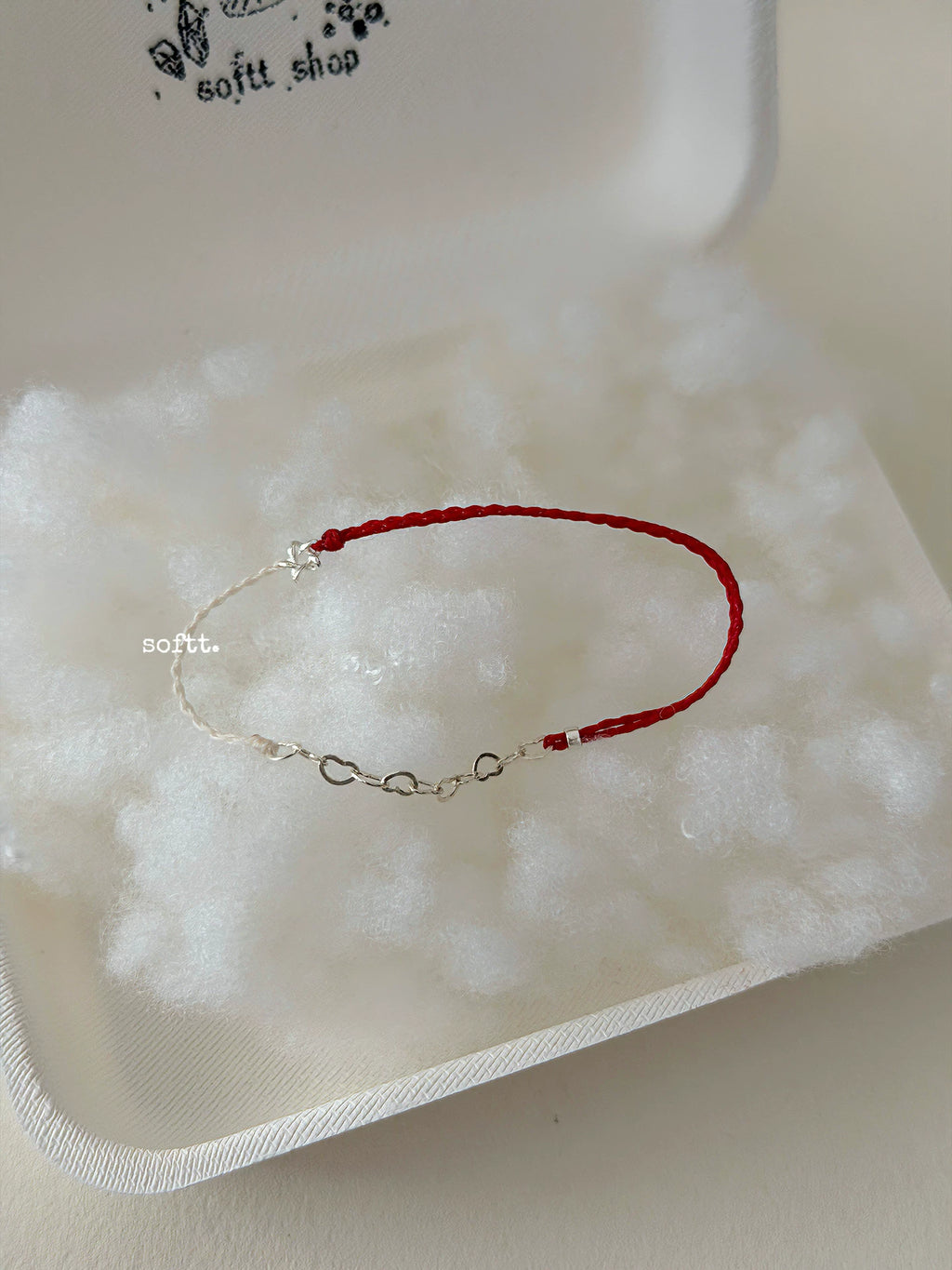 softt Sterling Silver Braided Star Heart Bracelet