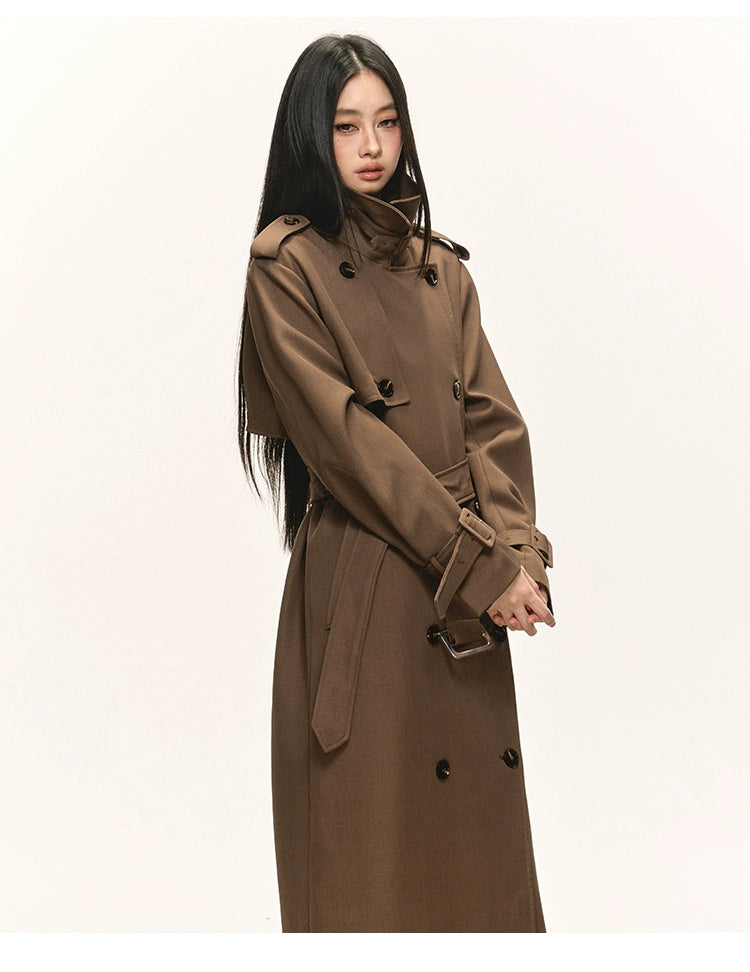 Anna Aneae Long Double-breasted Temperament Premium Coat