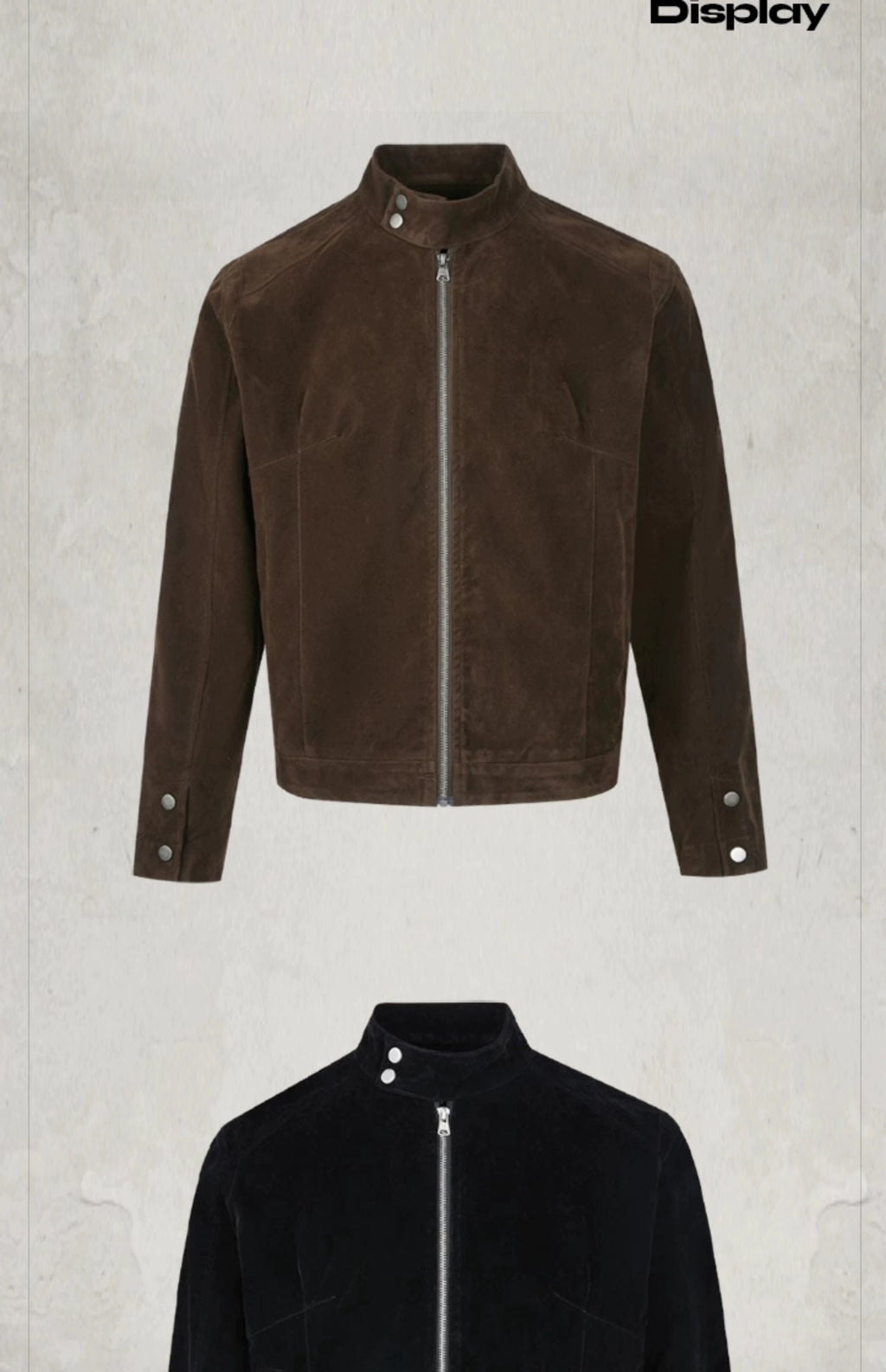 KONOOT Vintage Faux Suede Stand-Up Jacket