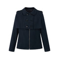 JIKOO Korean Doll Collar Double-Breasted Trench Coat