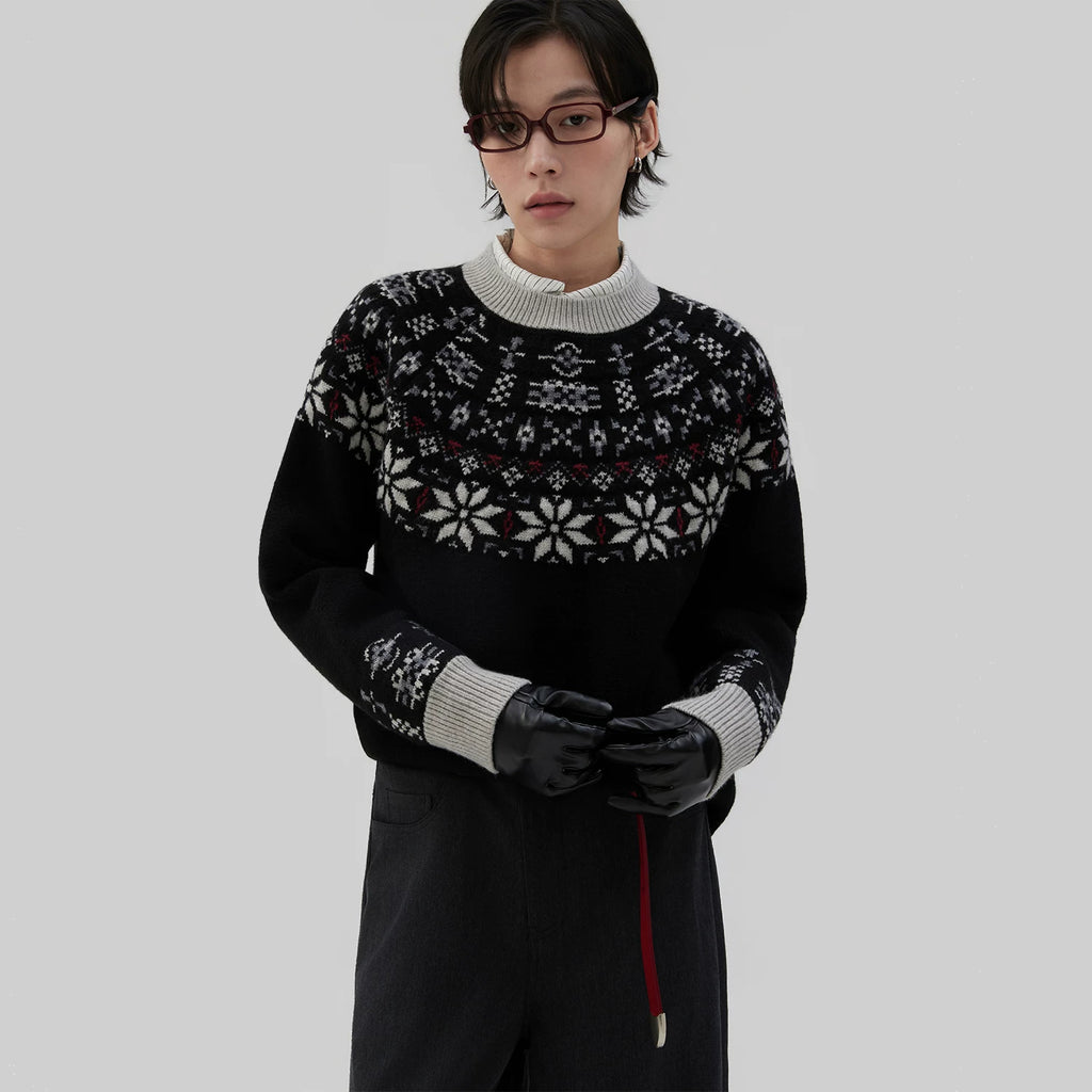 Sameuoo Casual Versatile Jacquard Sweater