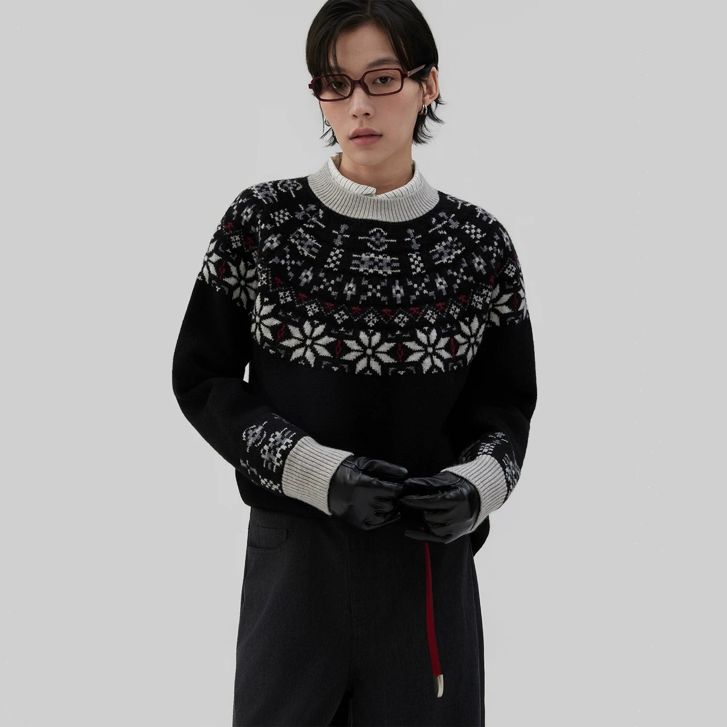 Sameuoo Casual Versatile Jacquard Sweater