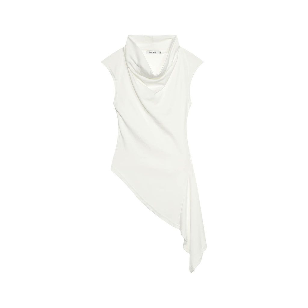 FUNKYFUN Irregular Hem Slim Fit Cowl Neck Tank Top