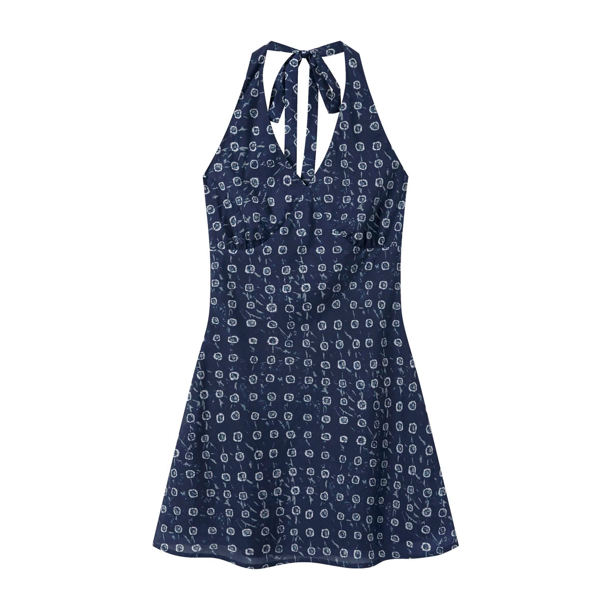Cantonstory Neck and Waist Floral Dress